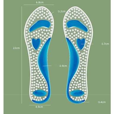 Anti-slip Fotvalvsstödinlägg med Massagefunktion Självhäftande Blå