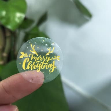 God Jul Klistermärken, 1 Rulle med 500 st Guld