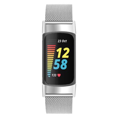 Klockband i Rostfritt stål för Fitbit Charge 5 Charge 6 Silver