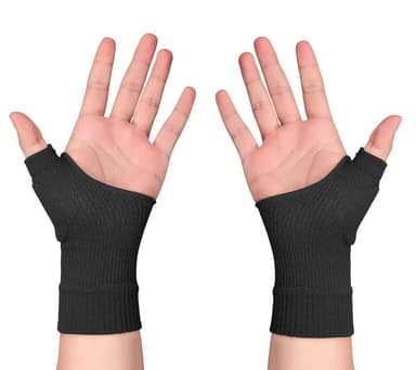 Fingerlösa Handskar / Handledsstöd, 1 par Svart L