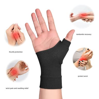 Fingerlösa Handskar / Handledsstöd, 1 par Svart L