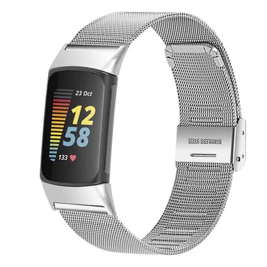 Klockband i Rostfritt stål för Fitbit Charge 5 Charge 6 Silver