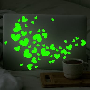 Glow in the Dark Hearts Stickers 2-ark