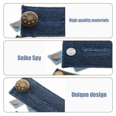 Midjeförlängare knappförlängare för jeans 4-pack 72x35x3 mm