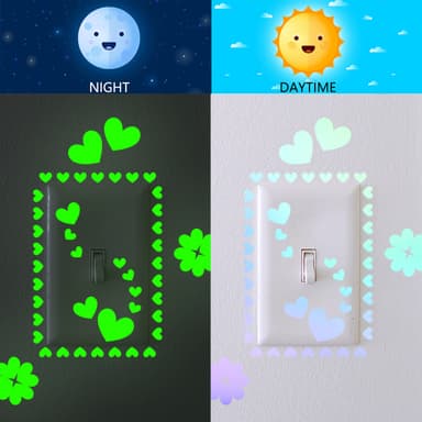 Glow in the Dark Hearts Stickers 2-ark