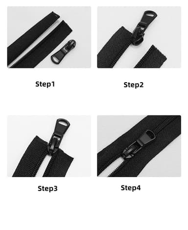 Dragkedja 5-pack Svart