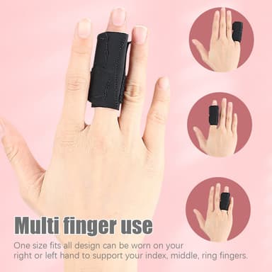 Fingerbandage med skydd för två fingrar Svart M