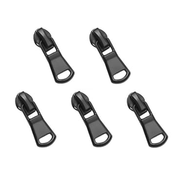 Dragkedja 5-pack Svart