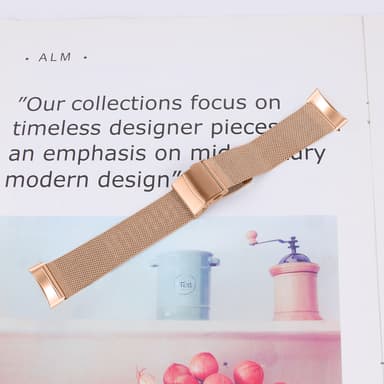 Klockarmband i Rostfritt Stål för Fitbit Charge5/6 Rose guld