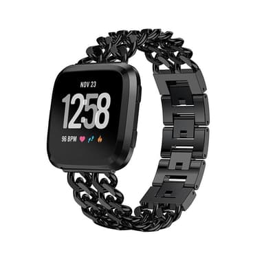 Alloy Dubbelrads Kedja för Fitbit Versa-serien Svart Fitbit Versa 3