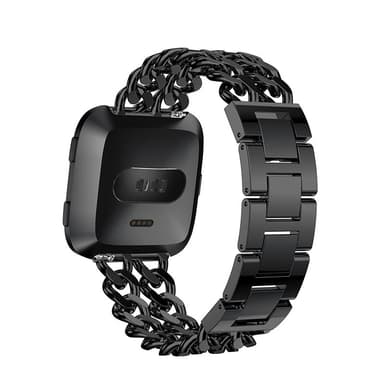 Alloy Dubbelrads Kedja för Fitbit Versa-serien Svart Fitbit Versa 3