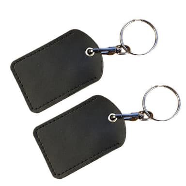 Läder Access Card Tag, Nyckelring Svart