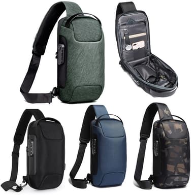 Crossbody-Väska med Vattenavvisande Tyg Blå