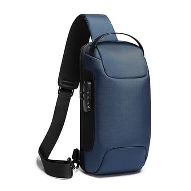 Crossbody-Väska med Vattenavvisande Tyg Blå