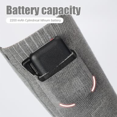 Batteriuppvärmda strumpor 2200 mAh Grå