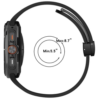 Klockarmband med Magnetiskt Spänne, Samsung Watch Ultra 24mm Svart
