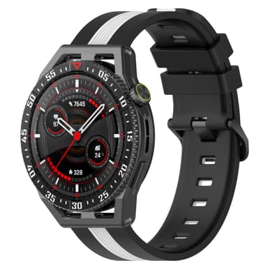20mm Silikonarmband för Samsung och Huawei Klockor Svart + Vit