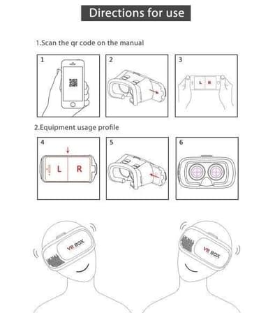 VR BOX 2.0 3D-glasögon med Bluetooth och fjärrkontroll - 3,5-6"" skärm