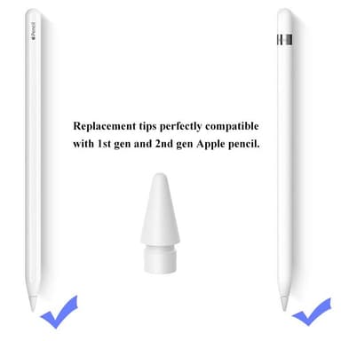Ersättningshuvud för Apple Pencil 1 och 2 Vit