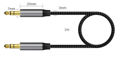 3,5 mm Ljudkabel för AUX-Anslutning Svart 1 m