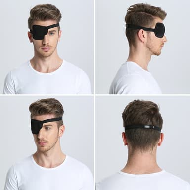 3D ögonmask för höger öga med kardborreband Svart