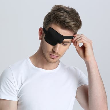3D ögonmask för höger öga med kardborreband Svart