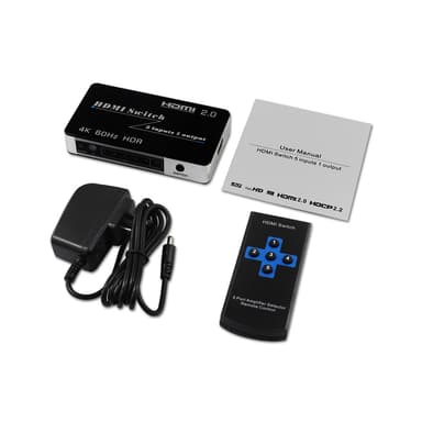 HDMI Switch 5 in 1 Out 4K   60Hz Svart