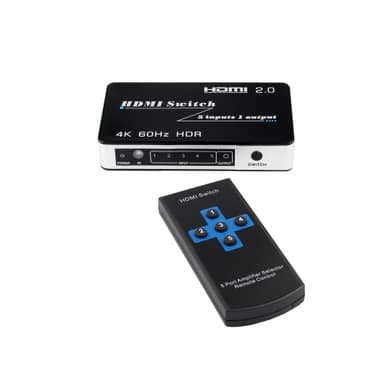 HDMI Switch 5 in 1 Out 4K   60Hz Svart