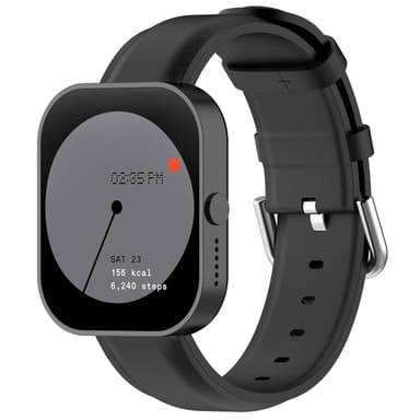 22 mm Klockarmband i läder till CMF BY NOTHING Watch Pro Svart