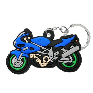 3-pack motorcykel PVC nyckelring hängen Mörkblå