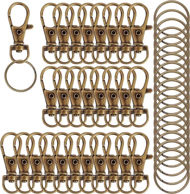 120-pack Metall Nyckelring Brons