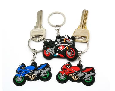 3-pack motorcykel PVC nyckelring hängen Mörkblå