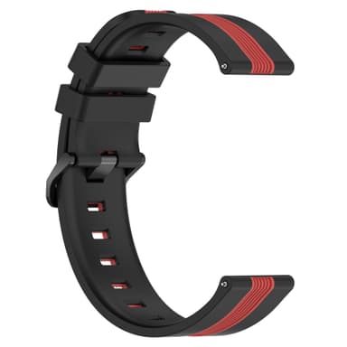 20mm Silikonarmband för Samsung och Huawei Klockor Svart+grå