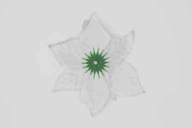 Julrosor konstgjorda blommor juldekoration 12-pack Vit/silver