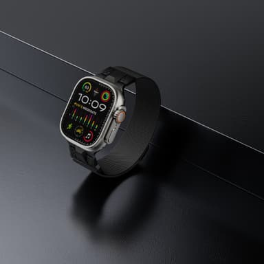 Klockarmband i rostfritt stål för Apple Watch 42/44/45/49 mm Svart
