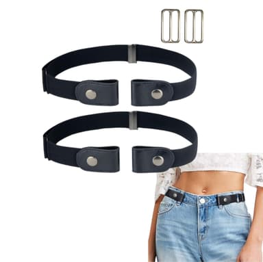 Elastiskt skärp utan spänne (one size) Svart Svart 2-pack 2-pack