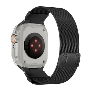 Klockarmband i rostfritt stål för Apple Watch 42/44/45/49 mm Svart