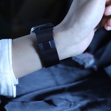 Klockarmband i rostfritt stål för Apple Watch 42/44/45/49 mm Svart
