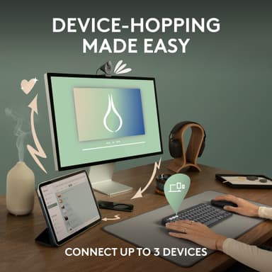 Logitech Pebble Keys 2 K380s trådlöst tangentbord (Off-White)