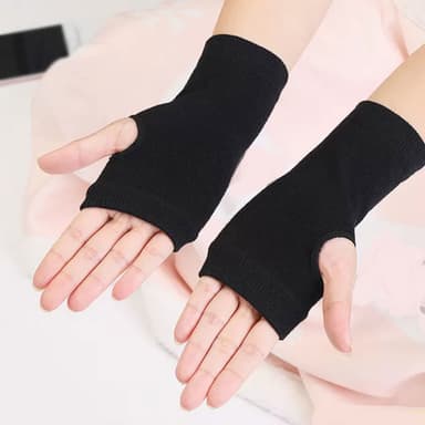 2 par Vintervarma Stretchiga Halvfingerhandskar Svart