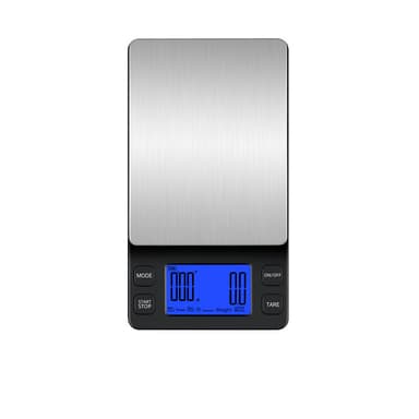 Mini digitalvåg kaffevåg uppladdningsbar 2 kg/0,1 g Svart