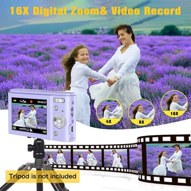 Digitalkamera 1080P 48 Megapixel 16x zoom Silver