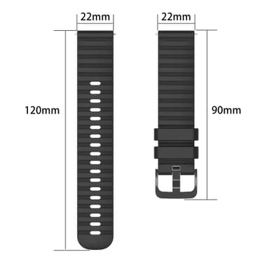 Klockarmband i Silikon Svart 22 mm