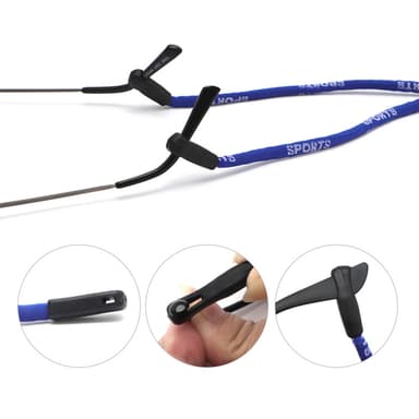 Justerbara glasögonsnoddar sportband svart/blå 2-pack