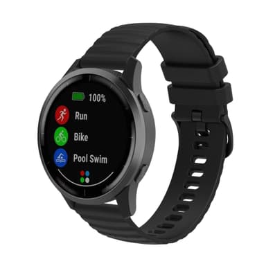 Klockarmband i Silikon Svart 22 mm