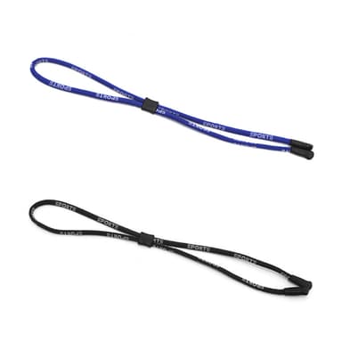 Justerbara glasögonsnoddar sportband svart/blå 2-pack