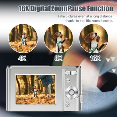 Digitalkamera 1080P 48 Megapixel 16x zoom Silver