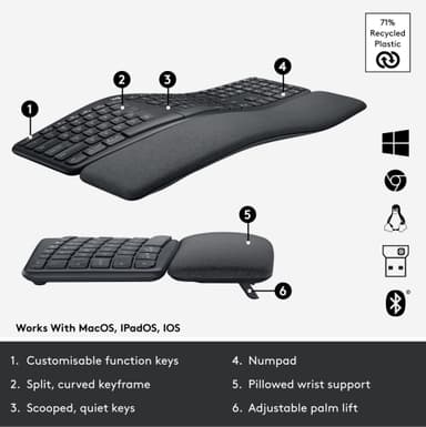 Logitech Ergo K860 ergonomiskt tangentbord