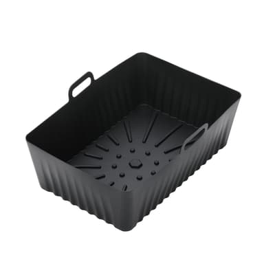 2-pack Air fryer behållare med ugnsvantar Silikon Svart