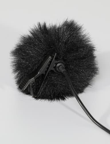 Fluffigt Vindtätt Lavalier-Mikrofonskydd Svart